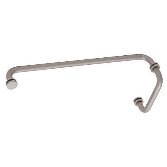 CRL BM6X18SN Satin Nickel 6" Pull Handle and 18" Towel Bar BM Series Combination With Metal Washers