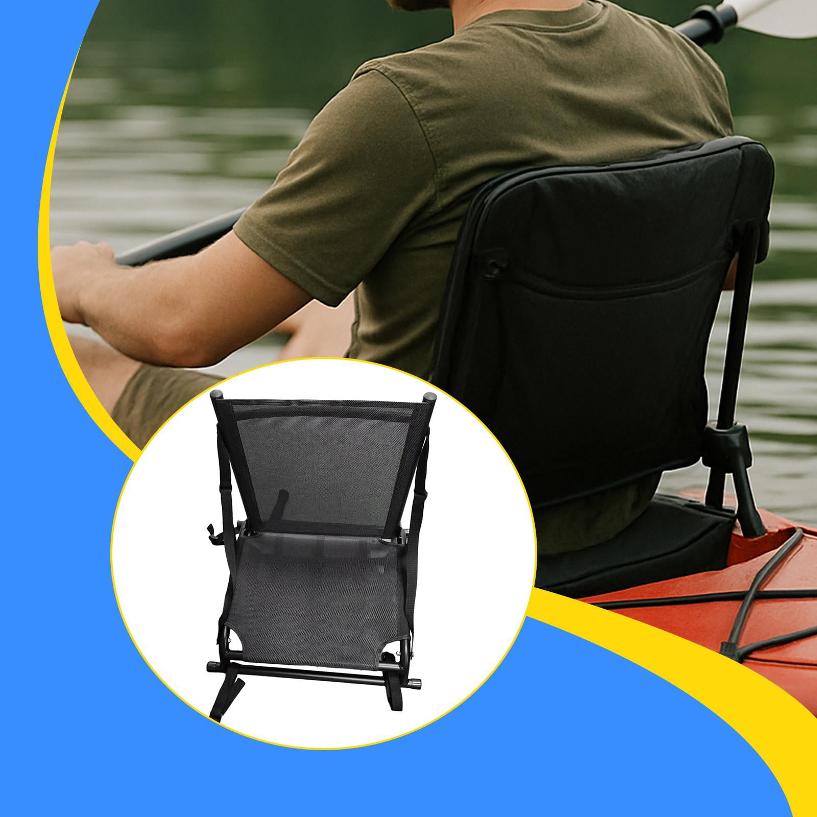 harayaa Kayak Seat Canoe Backrest Seat Folding Versatile Adjustable for Sit in Practical