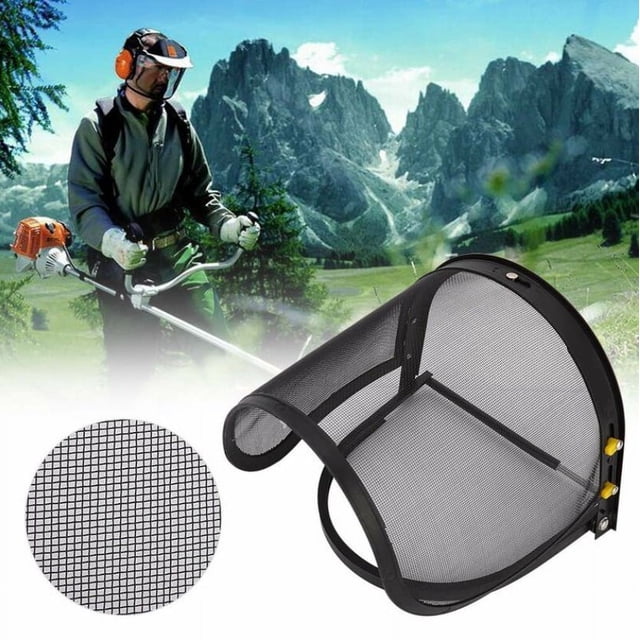 Casco con visera de malla, protector facial de malla, visera cómoda con máscara de esgrima, para corte forestal, corte hortícola