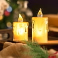 thumbnail image 4 of Decoraciones navideñas, vela electrónica LED de cristal luminosa que imita velas reales y falsas, velas transparentes de color blanco cálido, ideal para bodas y mesas de comedor, luz decorativa., 4 of 6
