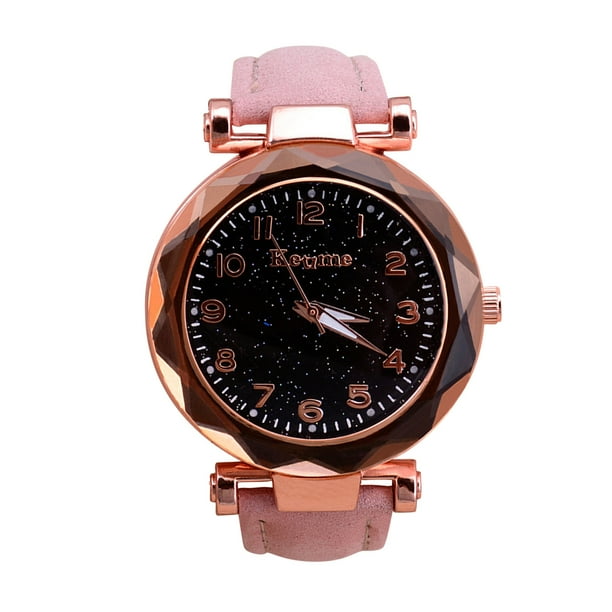 Reloj de cuarzo para mujer, relojes para mujer, reloj de cuarzo informal de moda para mujer, reloj con esfera brillante y correa de cuero.
