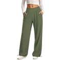 thumbnail image 2 of Zulora Women's High Waist Wide Leg Pants Drawstring Hem Casual Jogger Trousers with Pockets Loose Fit for Daily Workout, 2 of 9