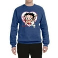 thumbnail image 2 of Wild Bobby, Betty Boop Heart Blowing Kiss Dog Betty Boop Unisex Crewneck Sweatshirt, Vintage Heather Blue, Medium, 2 of 5