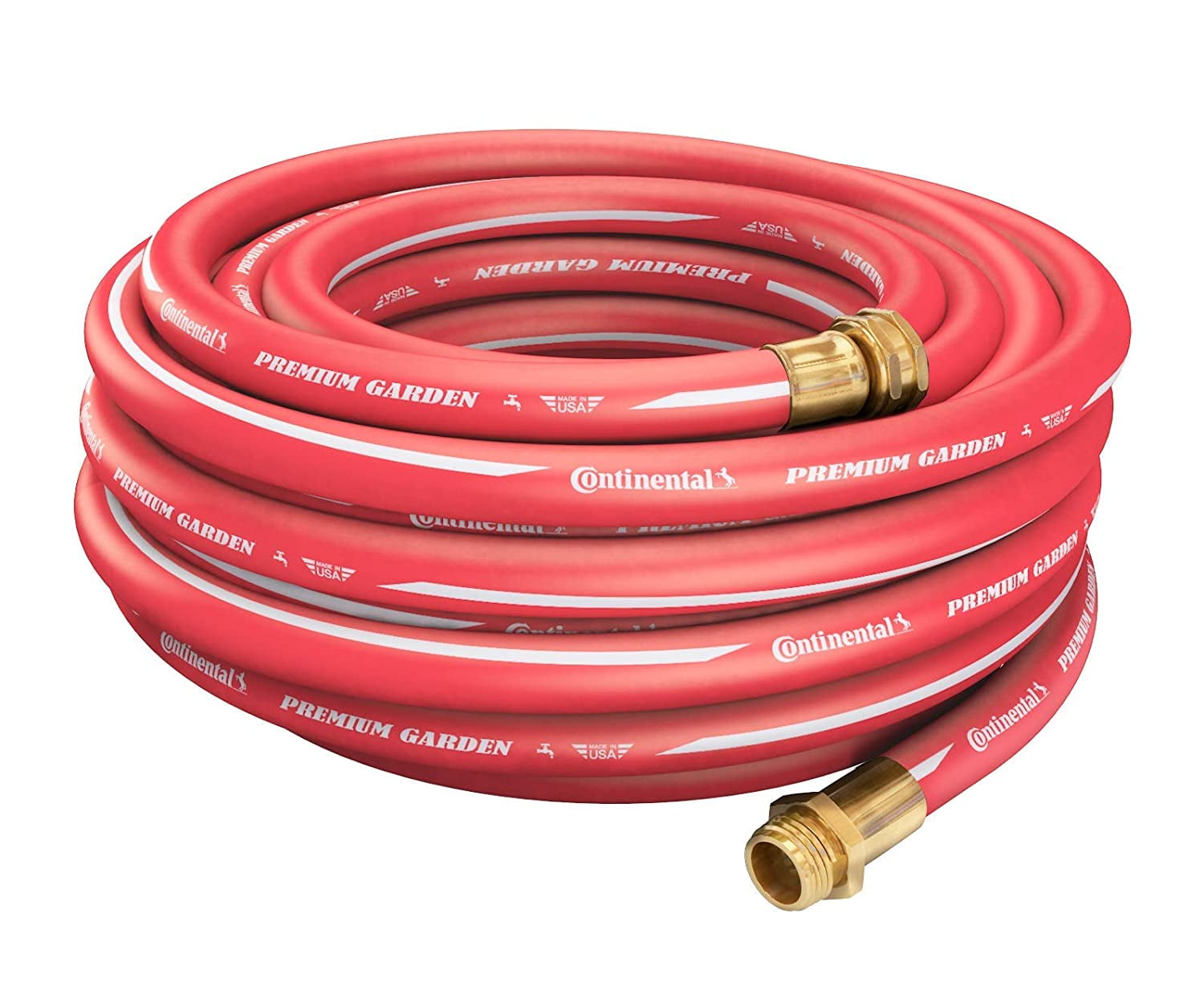 Continental Premium Garden Red Heavy Duty Hot Water Garden Hose, 5/8in Inside Diameter x 50ft Length