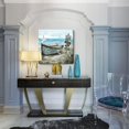 thumbnail image 5 of Canvas Wall Art Beach Décor Wall Picture Rustic Coastal Sand Canvas Print Ocean Nautical Painting Seascape Sea Bird Vintage Ship Boat Artwork for Seaside Living Room Bedroom Bathroom Decor Blue Large, 5 of 9