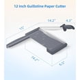thumbnail image 3 of 12" Guillotine Paper Cutter with Hidden Ruler, Compact Heavy Duty 12-Sheet Capacity Trimmer for Cardstock, Photos, Scrapbooking, Office, Classroom, Studio (Gray), 3 of 8