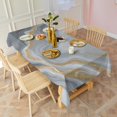 thumbnail image 3 of Gray Marble Gold Wave Pattern Rectangle Tablecloth 60"x102",Waterproof Polyester Rectangle Table Cloth, Wipeable Spillproof Polyester Tablecloth for Dining, Camping, Indoor and Outdoor, 3 of 6