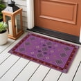 thumbnail image 4 of Purple Boho Entryway Rug 2'x3'&nbsp; Non Slip Front Door Mats, Country Abstract Geometric Ethnic Aesthetic Entrance Rugs Indoor Outdoor Carpet, Washable Floor Mats Small Area Rug for Bedroom Kitchen, 4 of 8