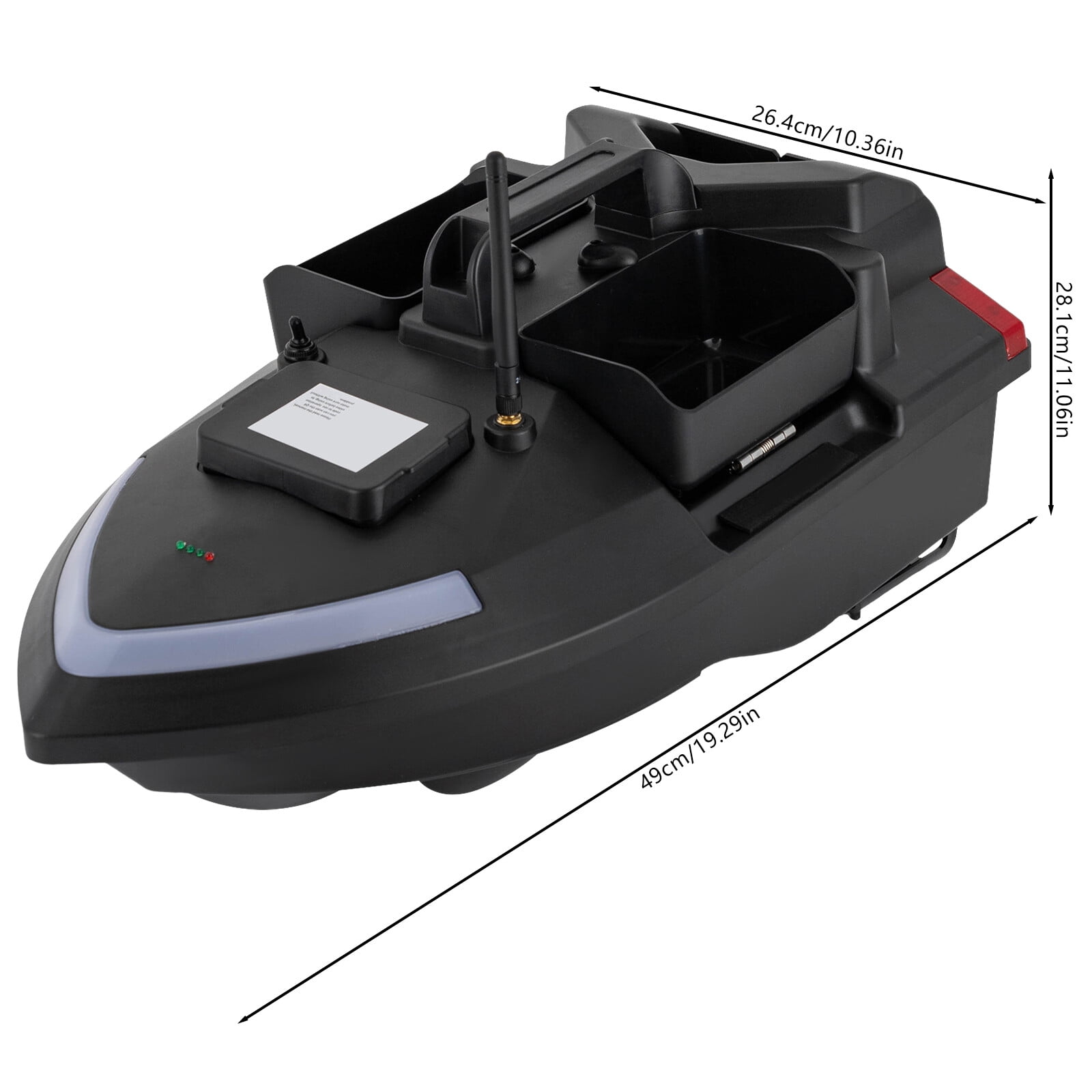 DENEST 500m/1640.42ft 2.4GHz GPS Fishing Bait Boat with 2kg/4.41lbs Tank, 12000mAh Lithium Battery, Remote Control Bait Boat for Fishing