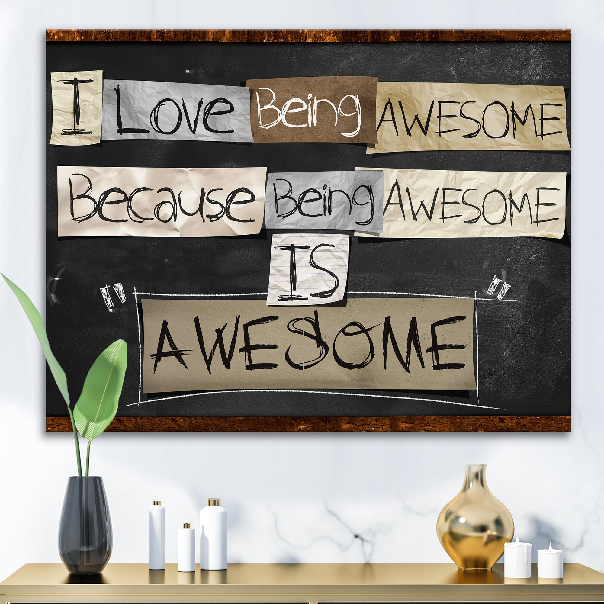 I Love Being Awesome School Quotes 8 in x 12 in Painting Canvas Art Print, by Designart