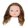 thumbnail image 4 of Cabeza de maniquí de bebé para práctica de peluquería, cabeza de maniquí de peluquería para entrenamiento Marrón, 4 of 8
