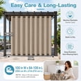 thumbnail image 6 of DONGPAI 100% Blackout Outdoor Curtains for Patio Waterproof & Windproof, Linen Texture 100 In Extra Wide Outside Curtain with Top & Bottom Grommets, Taupe, 100" x 84", 1 Panel, 6 of 6