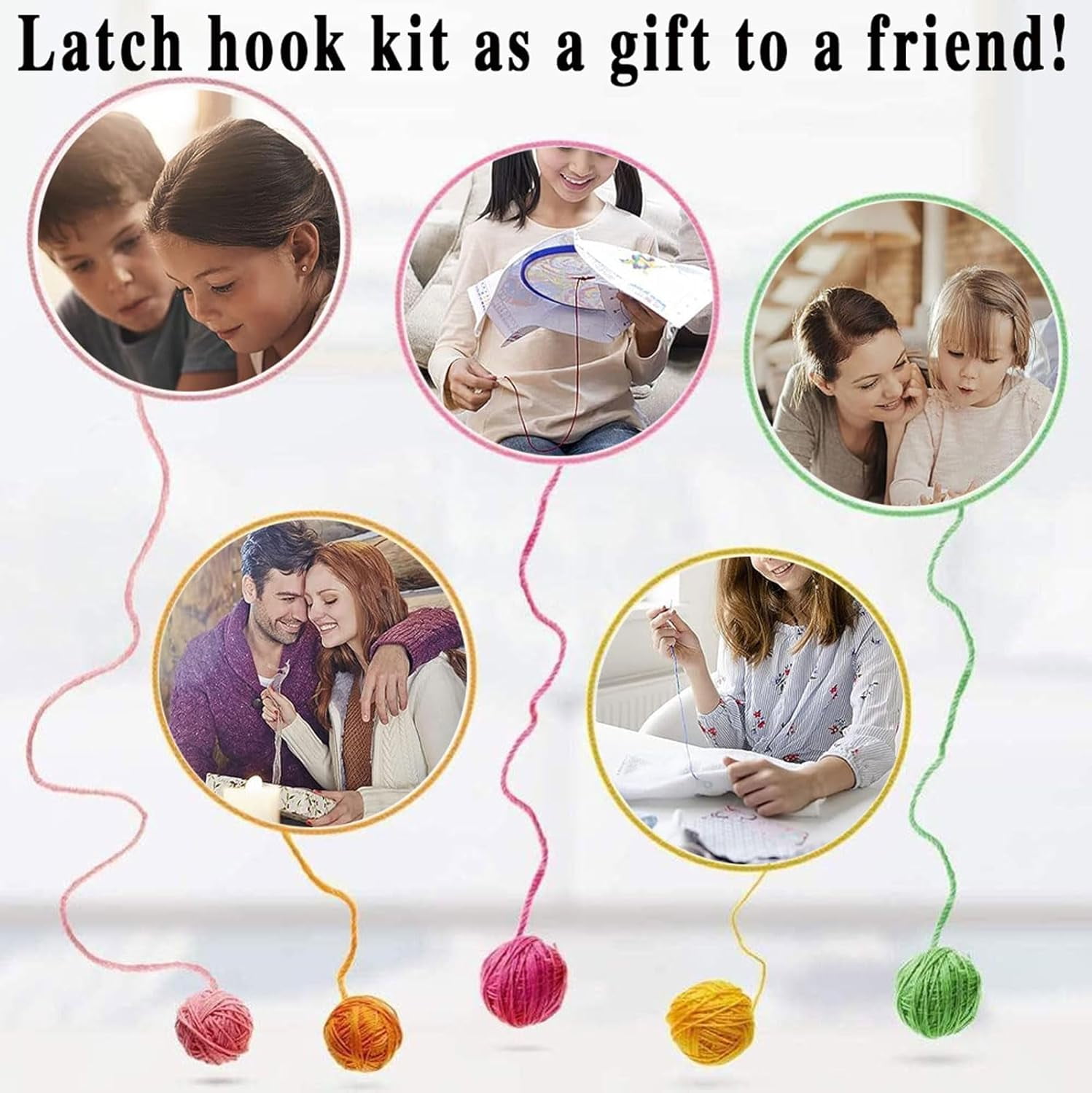 Latch Hook Rug Kit, Animal | Latch Hook Kits for Adults, Needlework Cushion Cover Hand Craft Crochet for Great Family Muiti-Size