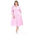 thumbnail image 4 of Vestido camisero con cinto Roman Fashion /Tallas Extras, 3827-p (Rosa) rosa 38, 4 of 6
