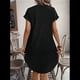 thumbnail image 5 of Vestido de para Mujer, Verano, Informal, Corta, Cuello en V, Midi, Abotonado, Camisero. Negro XL, 5 of 6