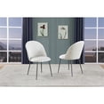 thumbnail image 2 of Quilted Back Side Chairs Set of 2 in Beige Velvet and Gray Painted Legs, 2 of 3