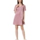 thumbnail image 1 of INSPIRAR CHIC Camisones de Satén para Mujeres con Cuello en V, Manga Corta, Camisón a Rayas, Ropa de Dormir de Seda, Vestido de Pijama L Rosa, 1 of 6