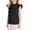 Black, variant on Girl Clothes Solid Color Ruffled Short Sleeve Fashion Casual Cute Girl Ruffled Neck Pleated Texture Shirt
