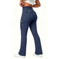 thumbnail image 2 of Ovbmpzd Navy Women’s Yoga Pants Petite Flare Ladies Leggings Mid Waist Casual Long Leggings,S, 2 of 6