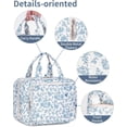 thumbnail image 5 of Hanging Travel Toiletry Bag with Hook, Makeup Bags for Women Cosmetic Organizer Toiletries for Brush Shampoo Travel Essentials, Blue Flower, 5 of 9