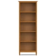 thumbnail image 4 of Warm Shaker 72 inch x 26 inch Solid Wood Transitional 5 Shelf Bookcase in Light Golden Brown, 4 of 13