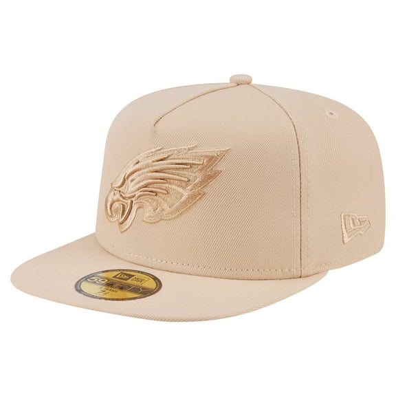 Men's New Era Light Beige Philadelphia Eagles Color Pack A-Frame 59FIFTY Fitted Hat