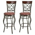 thumbnail image 1 of Gymax 2PCS Retro Swivel Bar Stools w/ Padded Seat Home Kitchen Pub Bistro, 1 of 10
