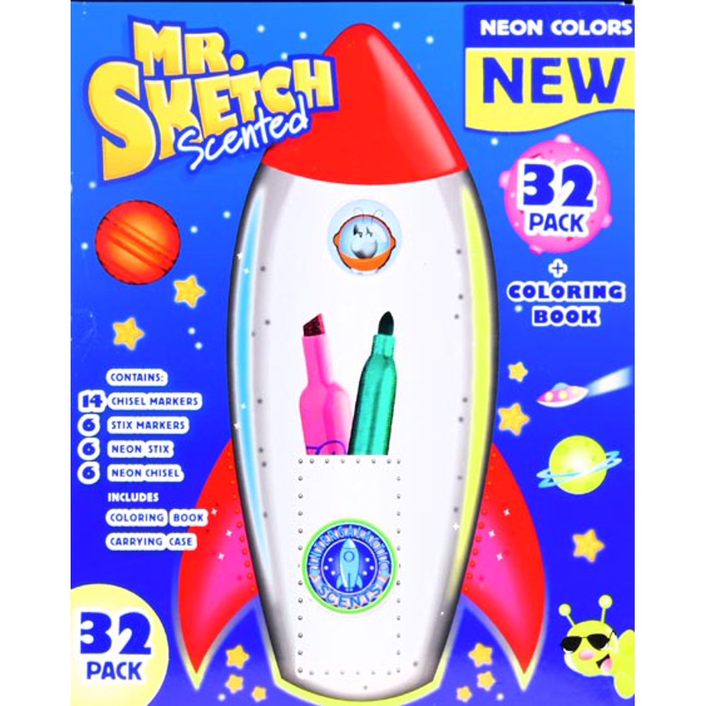 Mr. Sketch Scented Markers Intergalactic Neon Coloring Kit with