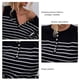 thumbnail image 5 of Prendas de Punto Cárdigan con Botones a Rayas de Manga Larga Jersey de Punto Informal para Mujer Negro XL, 5 of 6