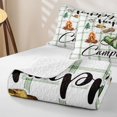 thumbnail image 4 of Erosebridal Green Plaid Camping Bed Spread Queen, Happy Camping Queen Coverlet Set for Men and Women, 3pcs, 4 of 7