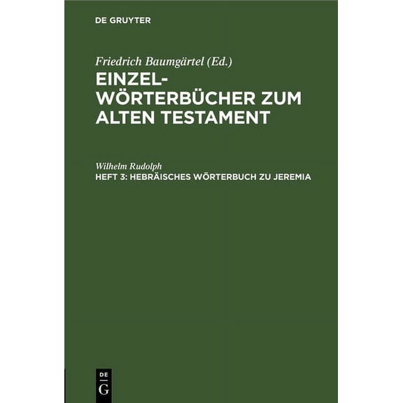 Hebräisches Wörterbuch Zu Jeremia, (Hardcover)