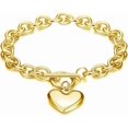 thumbnail image 2 of Stainless Steel Classic Simple Plain Chain Style Heart Charm Bracelet, 2 of 2