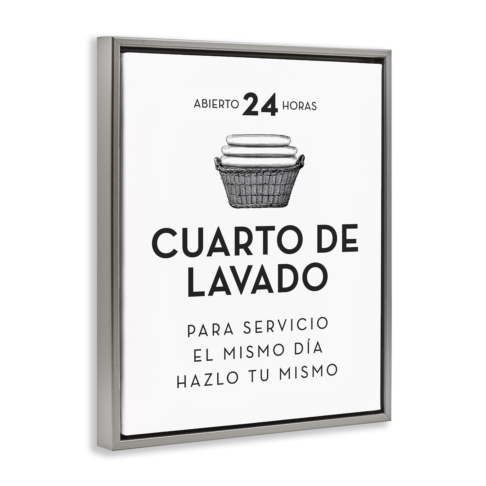 Stupell Industries Publicidad Día de Lavandería Bath & Laundry Painting Gray Floater Framed Art Print Wall Art, 25 x 31