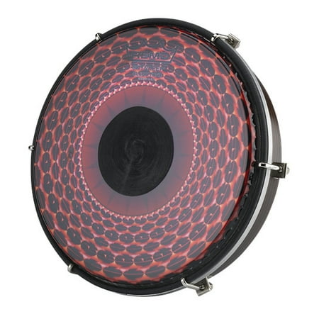 Remo - HD-9210-83-SC020 - Tablatone Frame Drum, Tunable, Skyndeep Clear Tone P3 Drumhead, 'Red Radial Flare' Graphic, Tablatone Dot, 10" X 2", Antique Brown And White Finish