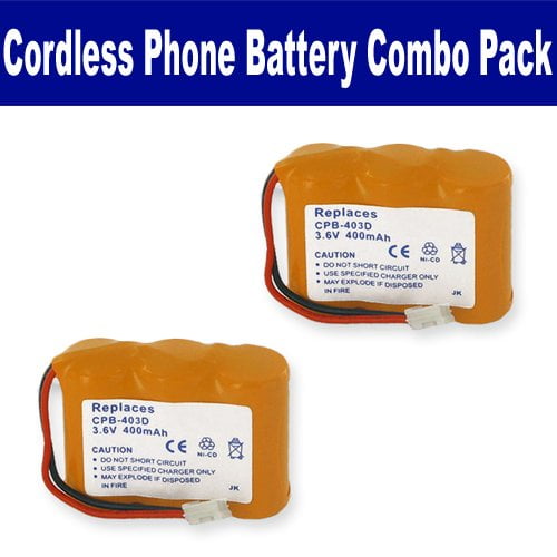 2 x EM-CPB-403D Batteries Synergy Digital Cordless Phone Batteries Works with Vtech t2350 Cordless Phone Combo-Pack Includes