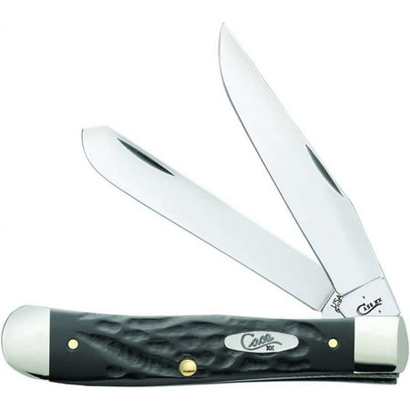 Case WR XX Pocket Knife Rough Black Jigged Synthetic Trapper Item #18221 - (6254 SS) - Length Closed: 4 1/8 Inches