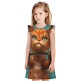 thumbnail image 1 of Fotbe Strong Kitten Lifting Weights Vestido de Dormir para Niñas de 3 a 10 Años, Mangas Cortas, Estilo Princesa, Pijama Camisón con Mangas Voladas-XX-Large, 1 of 6