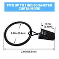 thumbnail image 3 of 40 Pack Curtain Rings with Clips, Drapery Clips with Rings, Drapes Rings 1.26 in Interior Diameter, Fits up to 1 in Curtain Rod, Black, 3 of 7