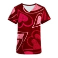 thumbnail image 4 of TIMIFIS Blouse d'Uniforme de Travail pour Femmes, Manches Courtes, Col en V, avec Poches - Motif Vin, 4 of 5
