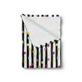 thumbnail image 2 of Abstract Soft Flannel Fleece Throw Blanket, Hand Drawn Vertical Monochrome Stripes Background with Colorful Dotted Pattern, Cozy Plush for Indoor and Outdoor Use, 50" x 70", Multicolor, by Ambesonne, 2 of 5