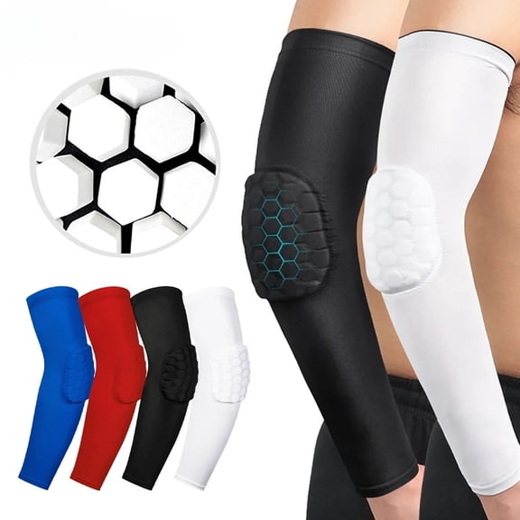 BT 1Pcs/2Pcs Elbow Pads, Basketball Shooter Sleeves, Collision Avoidance Hex Padded Elbow for Volleyball Football Baseball Cycling,L Elbow 28-36cm