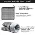 thumbnail image 7 of Black White Gingham Checkered Pattern Kitchen Oven Mitt and Pot Holder Sets 2 Pcs for Baking, Cooking and Grilling, Heat Resistant Up To 392 °F, 7 of 7