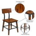 thumbnail image 6 of Emma + Oliver 2 Pack Commercial Grade Rustic Antique Walnut Industrial Style Wood Dining Chair, 6 of 16