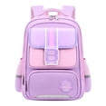 thumbnail image 4 of CUZIBR Boys Backpack Letter Print Striped Mesh Side Water Bottle Pockets British Style Large Capacity Casual Daypack Adjustable Padded Shoulder Straps Primary Students Bookbag, 4 of 4