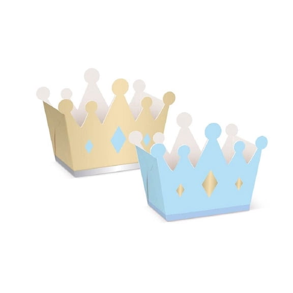 Prince Party-Decorative Crown Candy Holder 3.9 x 2.3 x 2.3 inches Approx.- 8 Pack Boy Baby Shower Decorations | Prince Birthday Party