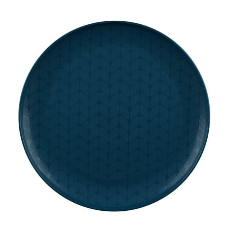 Mainstays - Navy Round Plastic Plate, Interwoven Braided Etched, 10.5 Inch