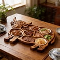 thumbnail image 3 of Natural Wood Cow Shaped Charcuterie Board, Farmhouse Wooden Serving Tray With Handle, Multipurpose Food Platter For Steak, Sushi, Pizza, Dessert, Ideal For Home Dining, Picnic, Holiday Gathering, 3 of 8