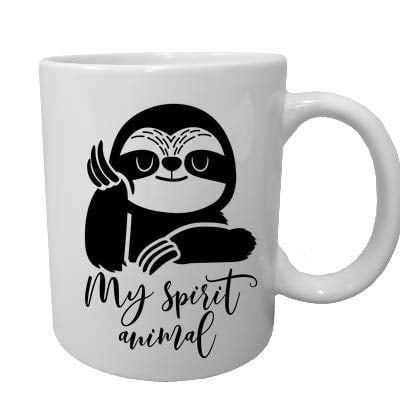 Sloth Spirit Animal 15 Ounce White Ceramic Coffee Mug