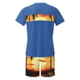 thumbnail image 4 of VBTAPA Men's 2 Piece Outfits Short Sleeve Tropical Graphic Tee Tops and Elastic Waist Shorts Set Summer Casual Track Suit Sets on Sale Blue XXL, 4 of 6