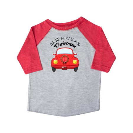 

Inktastic I ll Be Home For Christmas Car with Wreath Gift Toddler Boy or Toddler Girl T-Shirt